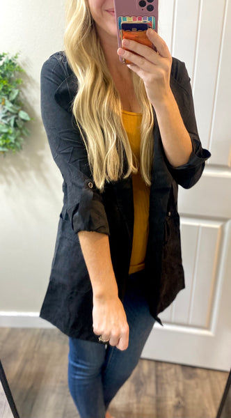 Soft Black Flowy Jacket