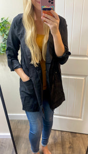 Soft Black Flowy Jacket