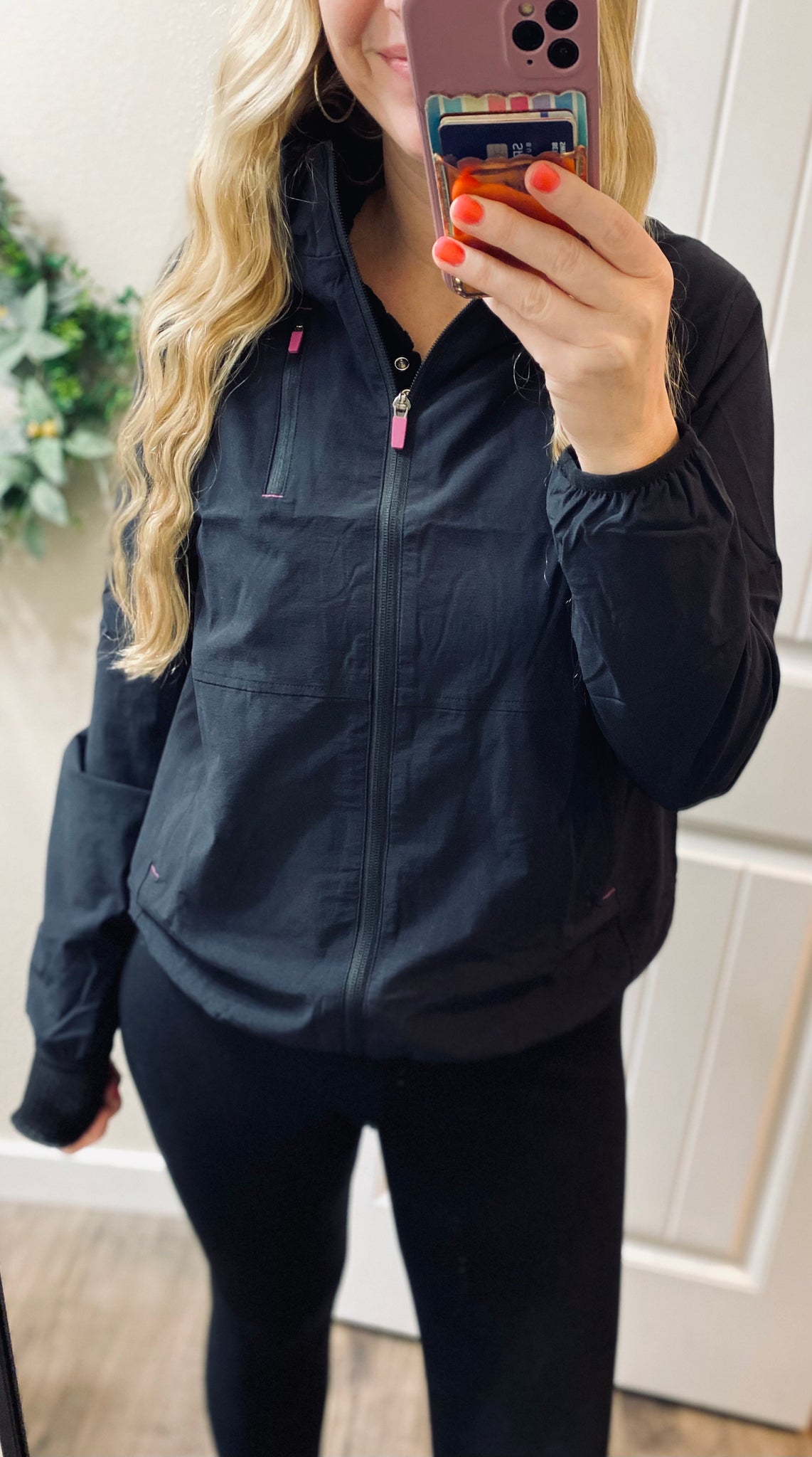 Black Water Resistant Running Jacket