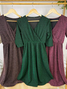 Sparkle 3/4 Sleeve Dresses