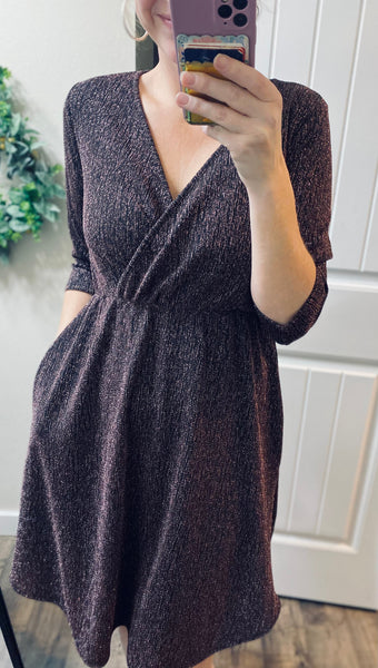 Sparkle 3/4 Sleeve Dresses