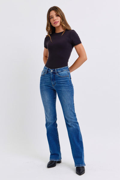 Judy Blue Mid-Rise Bootcut Jeans with Thermal Lining