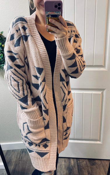 Blush Aztec Cardigan