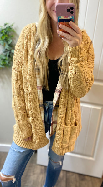 Honey Plush Cable-knit Cardigan