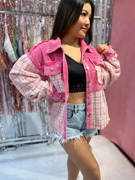 Pink Plaid Shacket