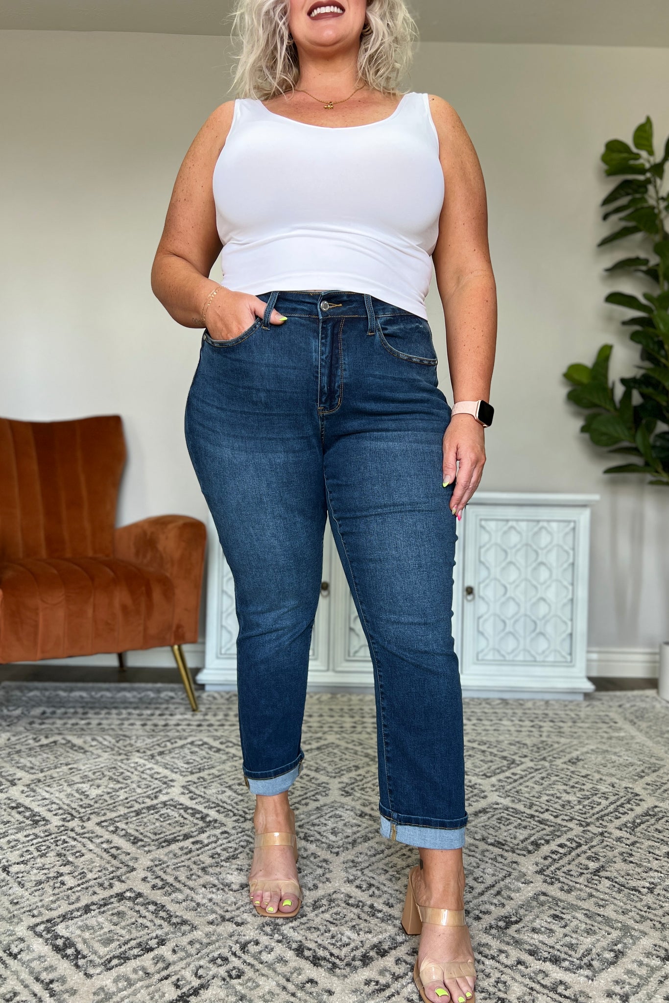 Judy Blue Cool Non-Distressed Boyfriend Jeans