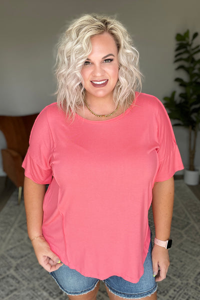 Watermelon Scoop Neck Top