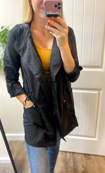 Soft Black Flowy Jacket