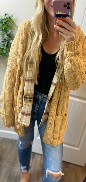 Honey Plush Cable-knit Cardigan