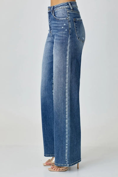 Risen Darkwash Wide Leg Non-Distressed Denim