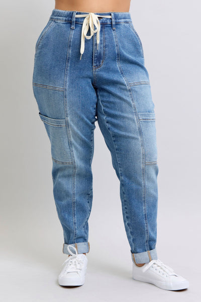 Judy Blue Cuffed Cargo Denim Jogger