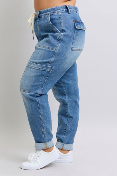 Judy Blue Cuffed Cargo Denim Jogger