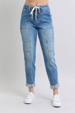 Judy Blue Cuffed Cargo Denim Jogger