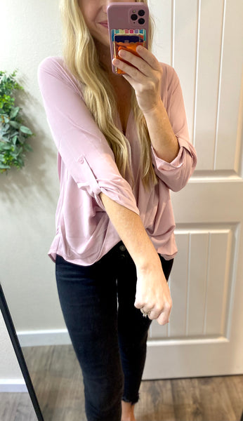 Lush Tab Sleeve Flowy Top