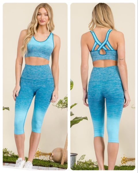 Blue Dip Dye Athletic Set