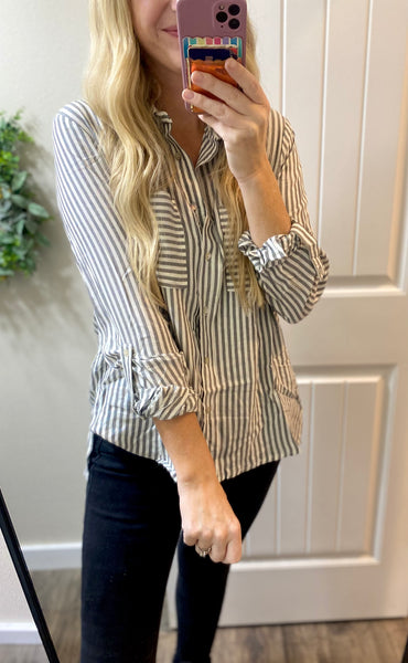 Striped Button Down Dress Shirt