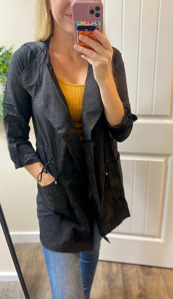 Soft Black Flowy Jacket