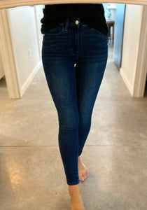 Judy Blue Dark Mid Rise Ankle Skinny Denim