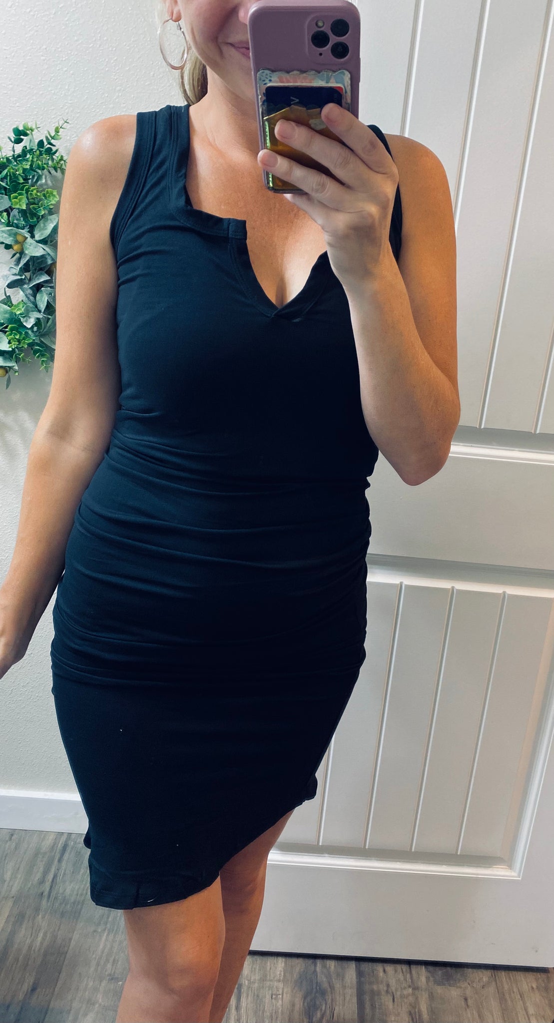 Black Bodycon V Dress