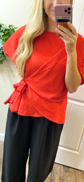 3/4 Sleeve Side Tie Top