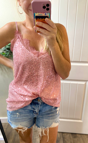 Pink Sequin Cami