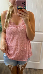 Pink Sequin Cami