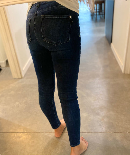 Judy Blue Dark Mid Rise Ankle Skinny Denim