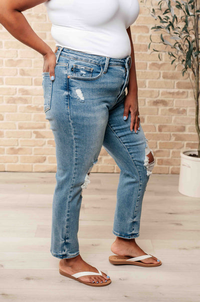 Judy Blue High Waist Distressed Boyfriend Jeans