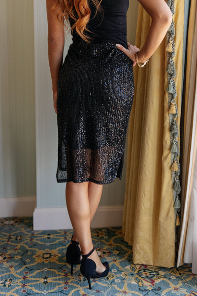 Sequin Skirt in Black