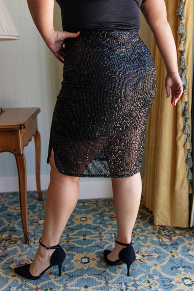 Sequin Skirt in Black