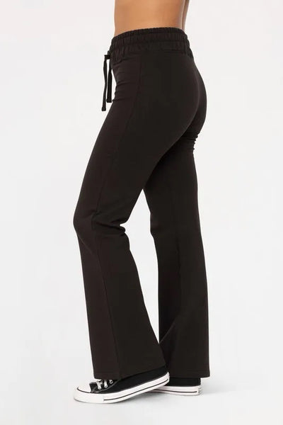 Black Drawstring Flare Pants