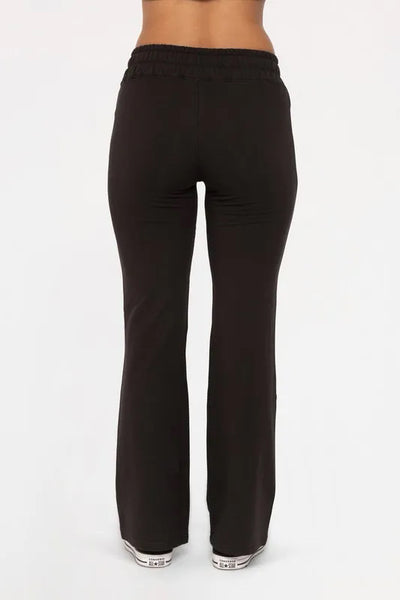 Black Drawstring Flare Pants