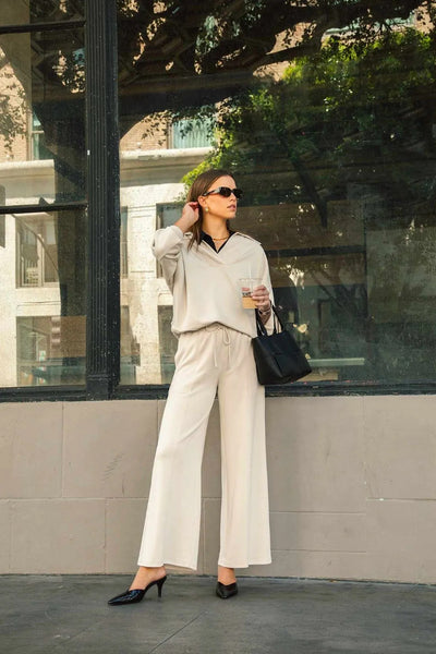 Drawstring Wide Leg Pants