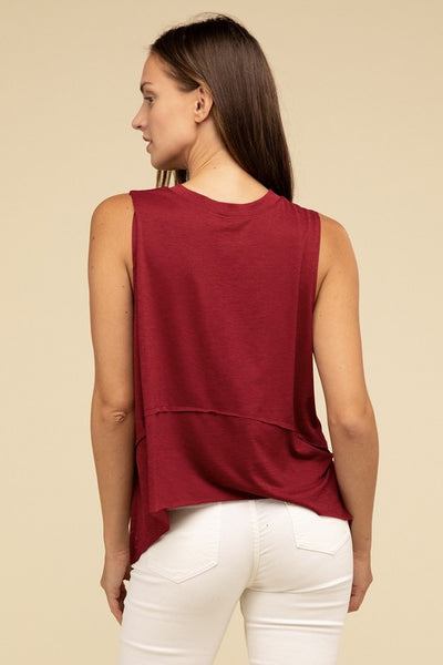 The Shark Bite Side Slit Sleeveless Top