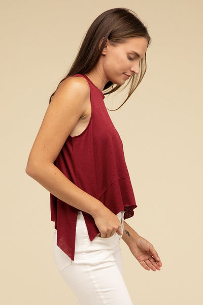 The Shark Bite Side Slit Sleeveless Top