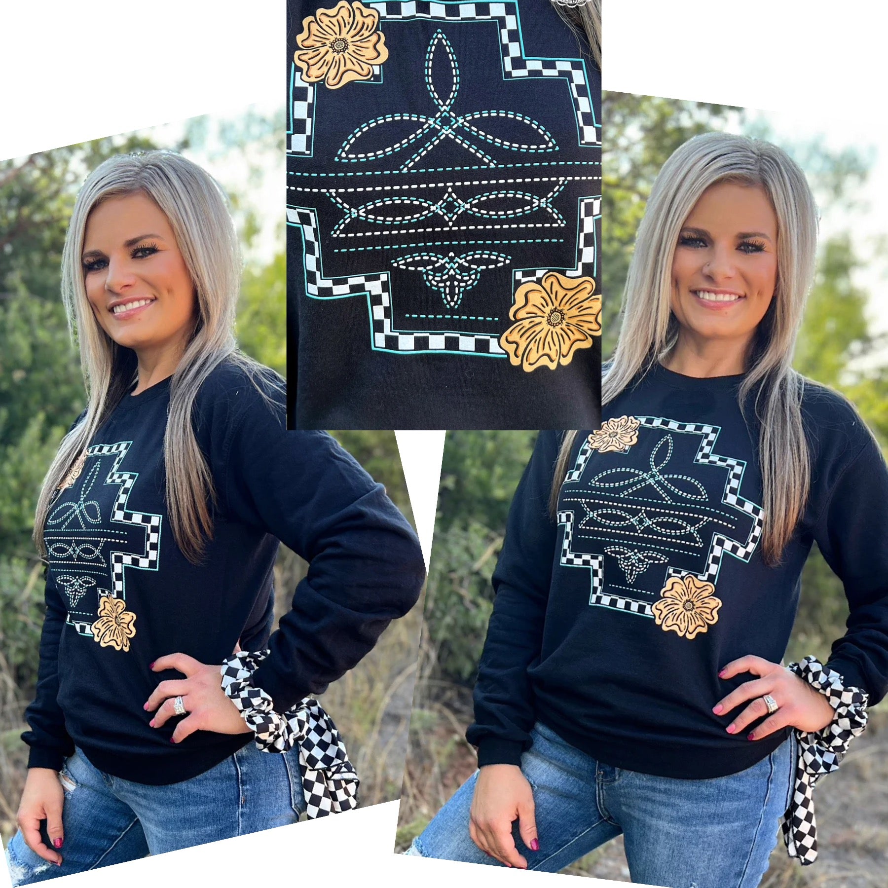 Tooled Aztec Sweatshirt