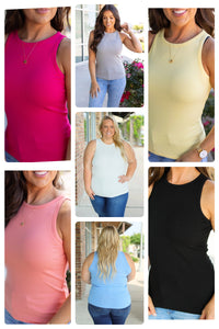 High Neck Ribbed Tanks