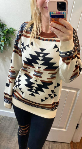 Rust Aztec Sweater