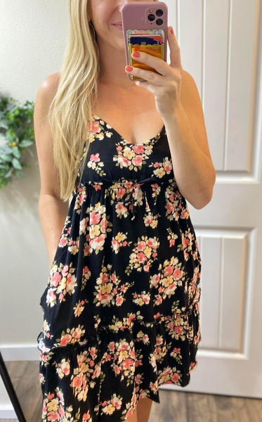 Pink Floral Frill Dress