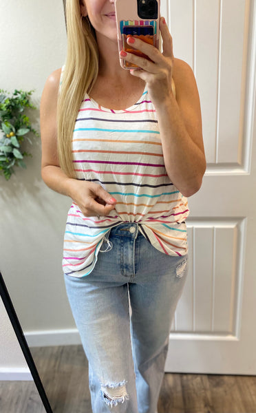 Round Neck Striped Tank