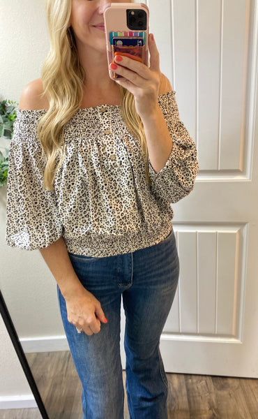 Animal Off Shoulder Top