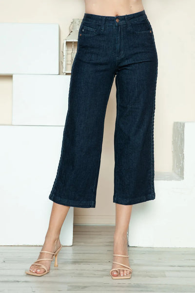 Judy Blue Cropped Braided Side Denim