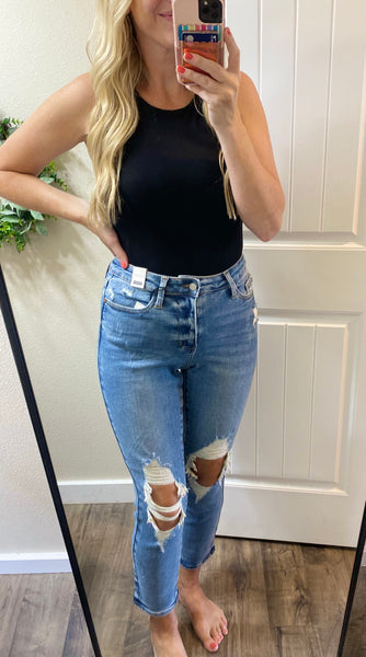 Judy Blue High Waist Distressed Boyfriend Jeans