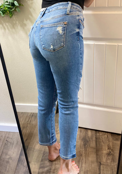 Judy Blue High Waist Distressed Boyfriend Jeans