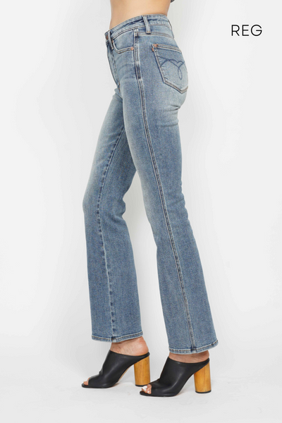 Judy Blue Non-Distress Bootcut Denim- Short Inseam