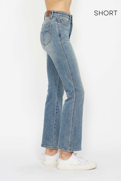 Judy Blue Non-Distress Bootcut Denim- Short Inseam