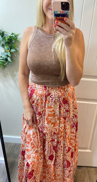 Floral Woven Skirt