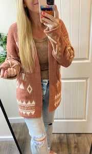 Rust Aztec Cardigan