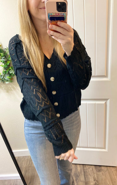 Black Knit Cardigan