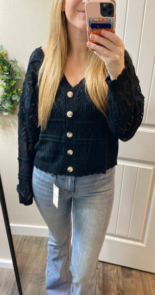 Black Knit Cardigan